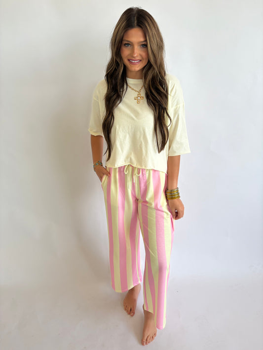 Pink/Lemon Stripe Pant