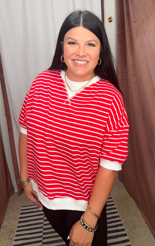 Plus Stripe Banded - Ruby