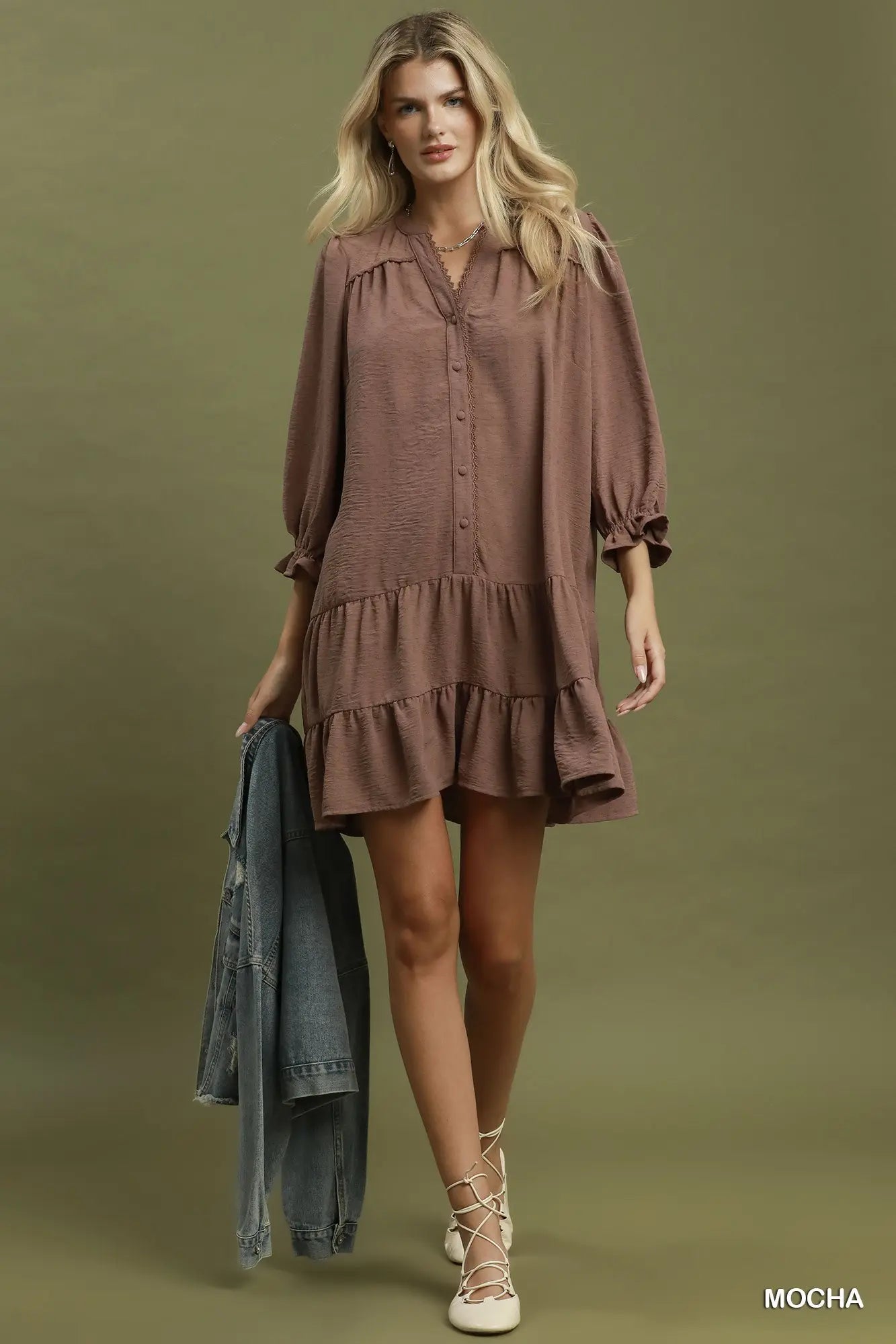 Umgee Mocha Midi Dress