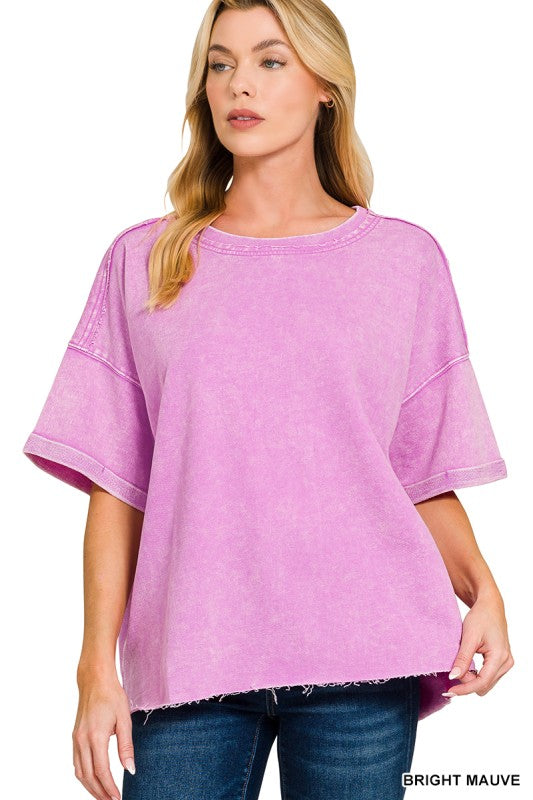 Zenana Folded Sleeve Top