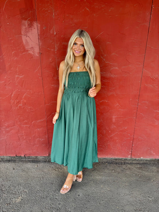Spaghetti Strap Midi(Green)
