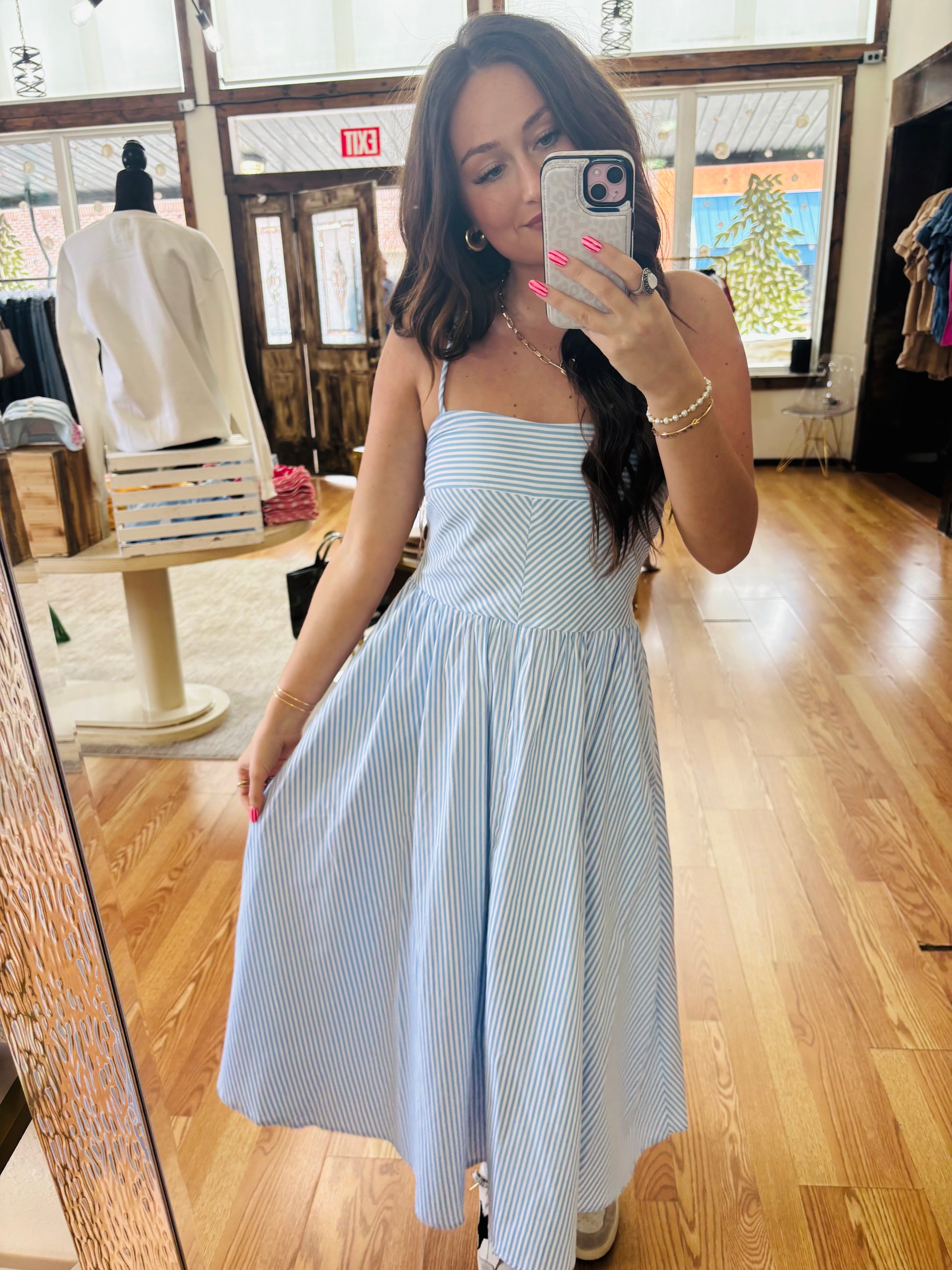 Spaghetti Strap Dress(Blue) – CreedMarie Boutique