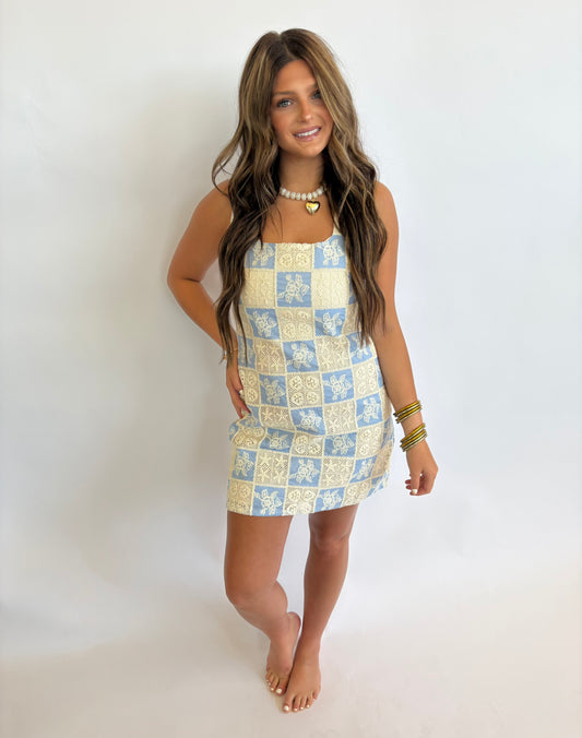Embroidered Square Neck Mini
