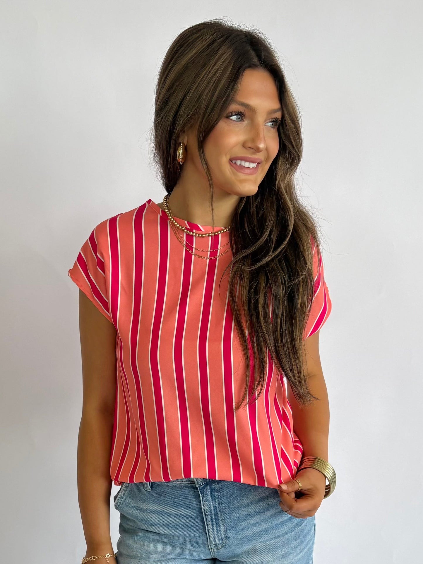 Stripe Top-Peach