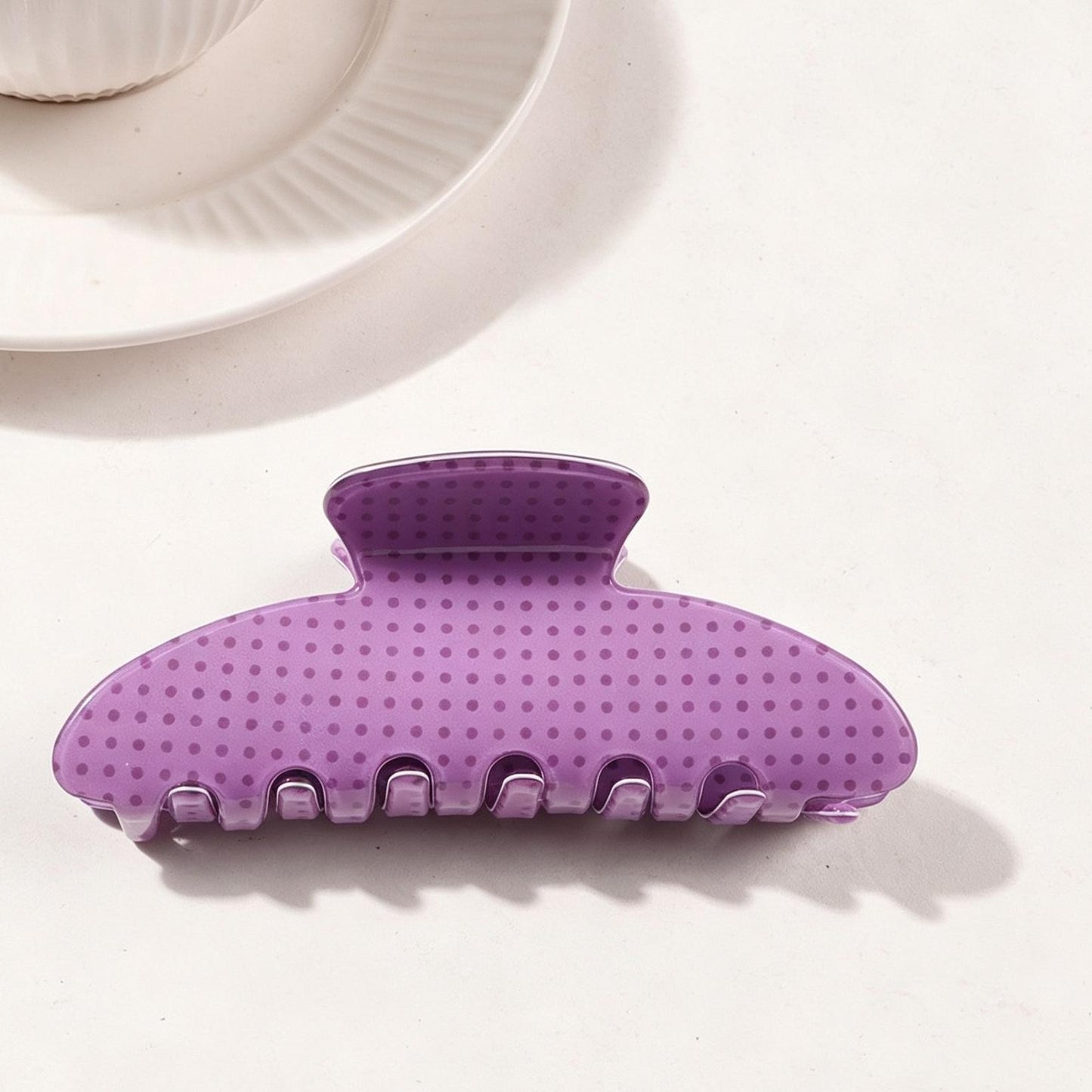 Polka Dot Claw Clip-Lavander
