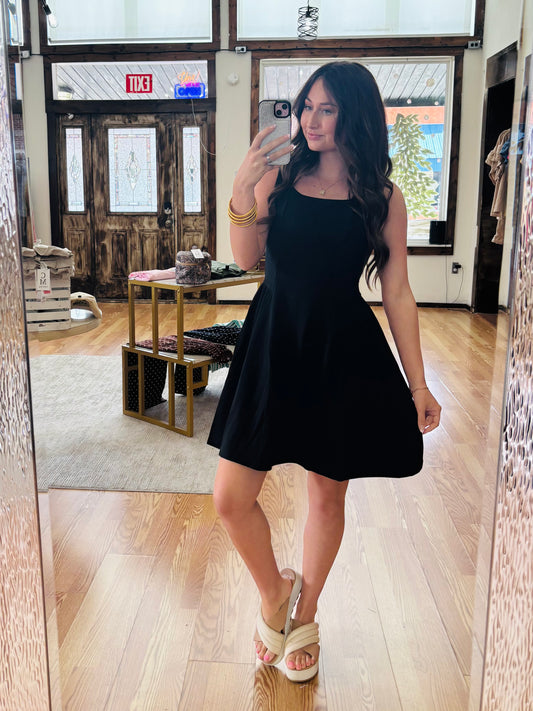 Black Square Neck Dress