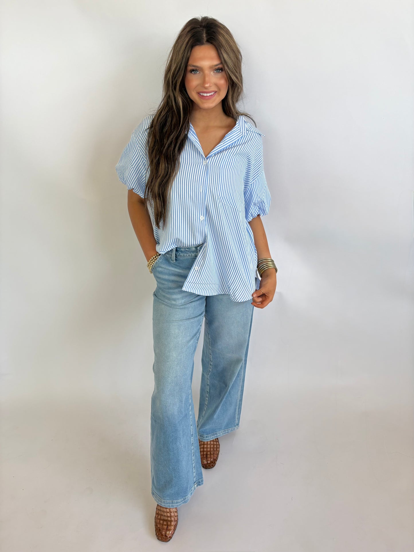Stripe Top with Leopard