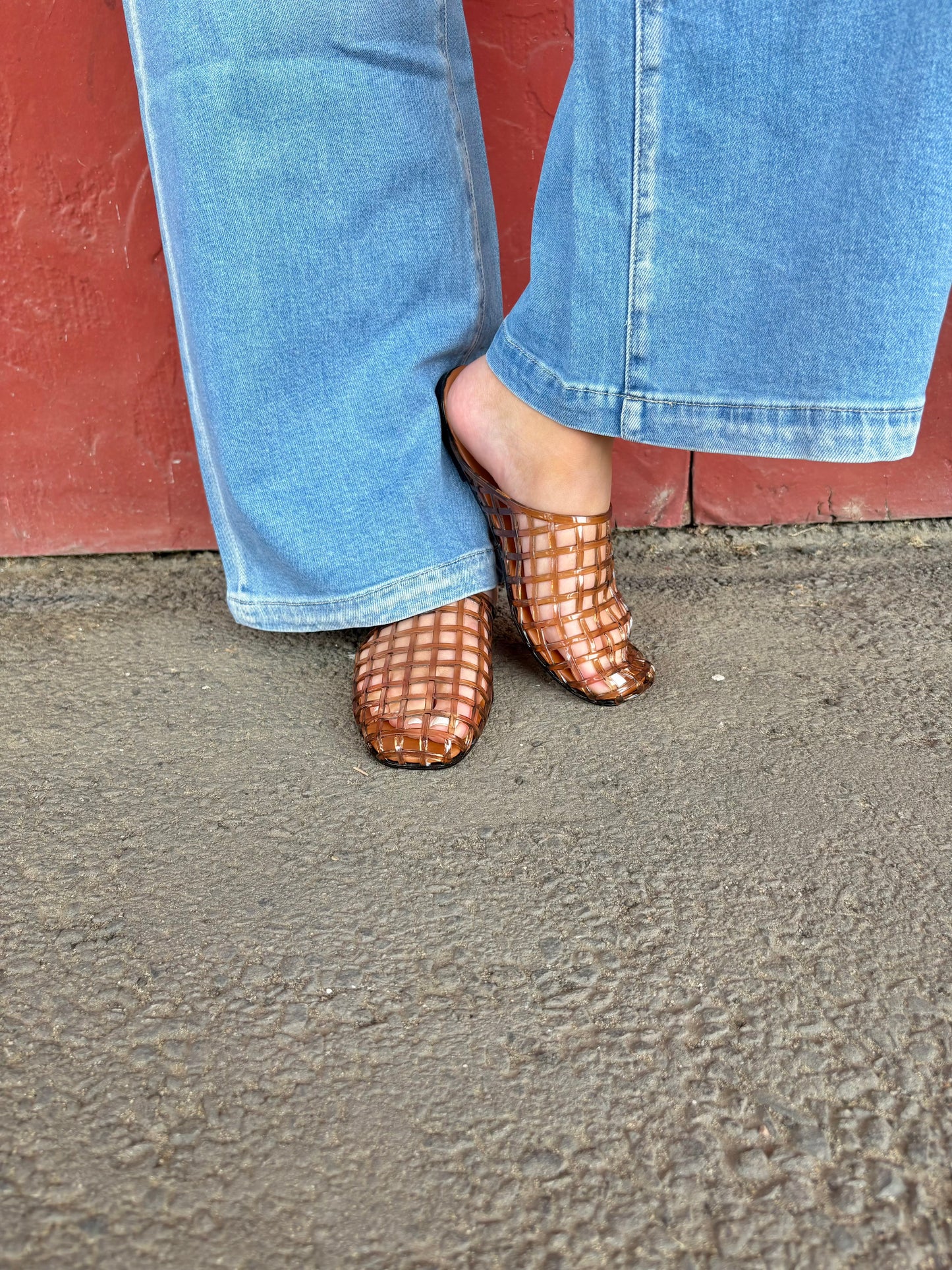 Woven Brown Jelly Shoe