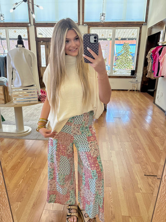 Umgee Cream Poncho Top