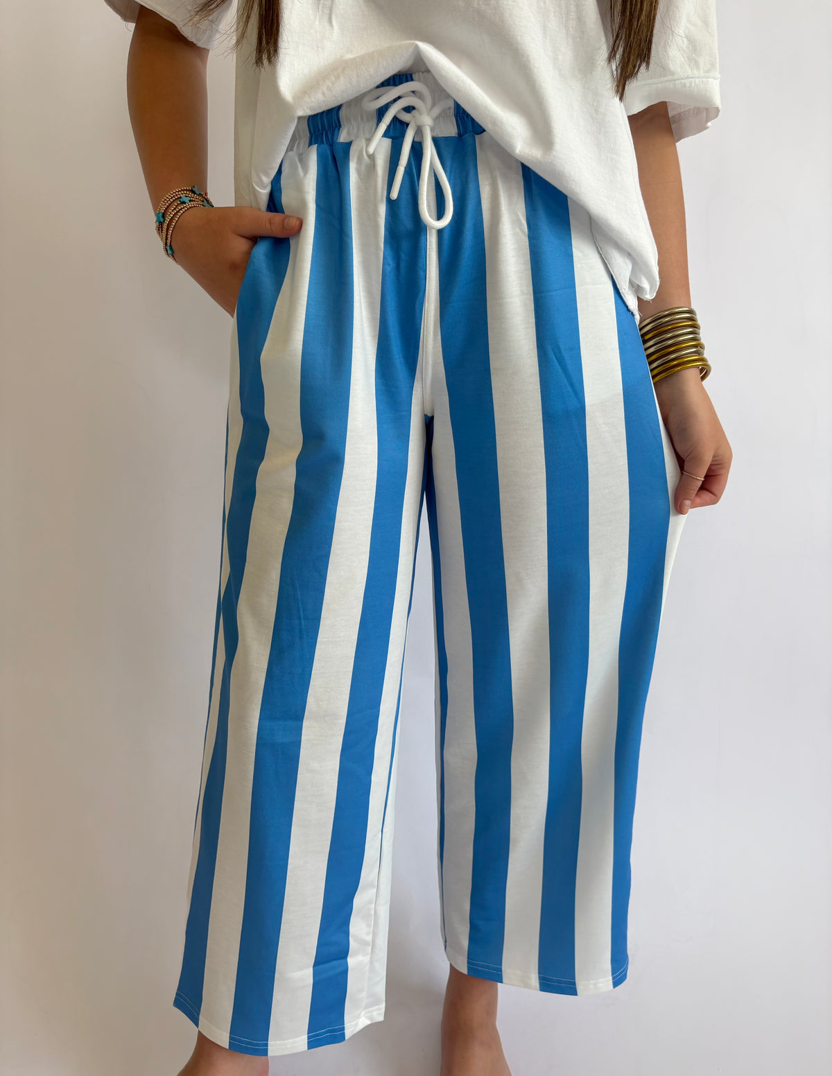 Denim/Ivory Stripe Pant