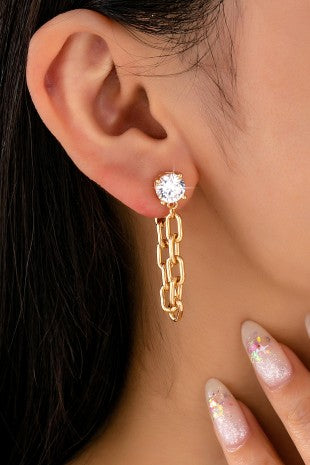 Crystal Drop Link Earrings