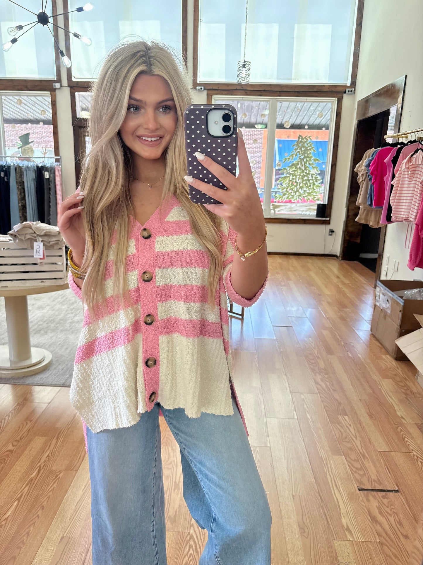 Popcorn Button Down Cardigan