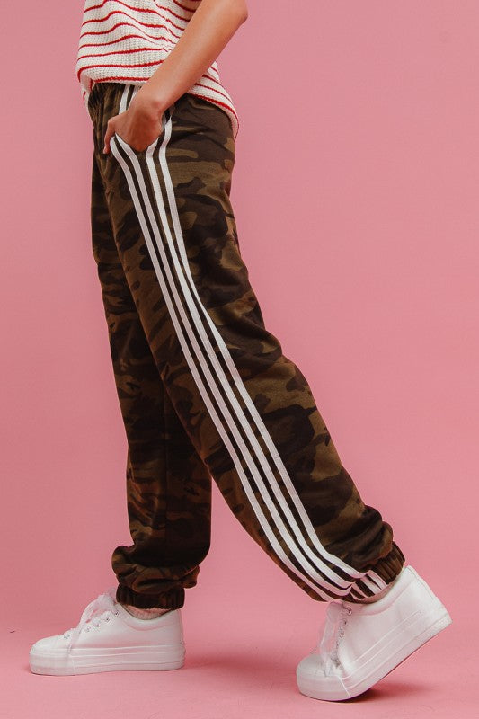 Camo White Stripe Pant