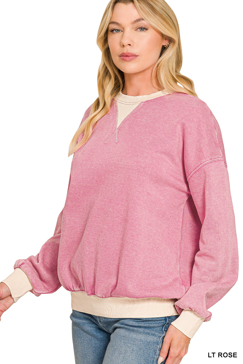 Two Tone Sweatshirt-Pink