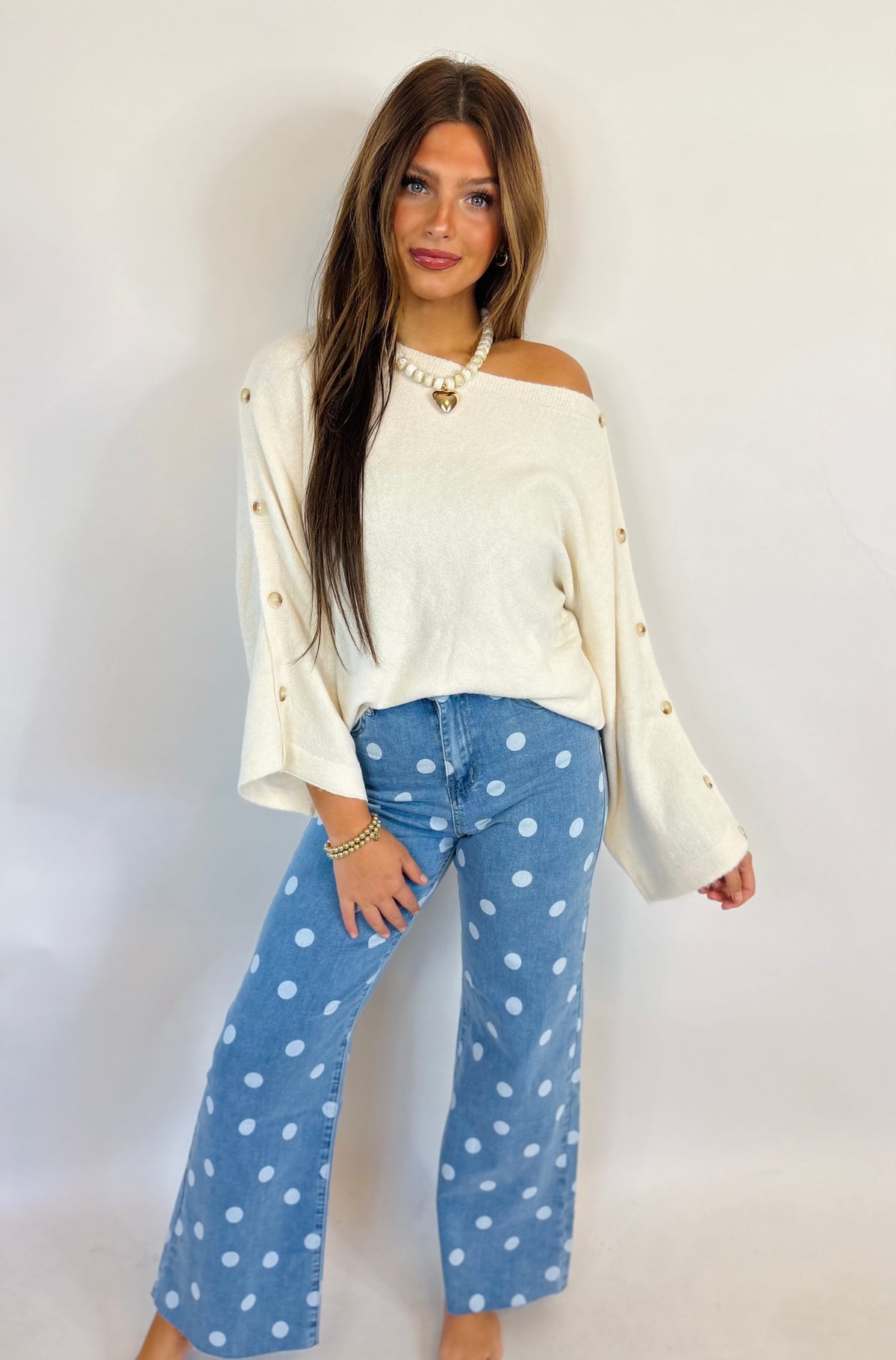 Ivory Button Sweater