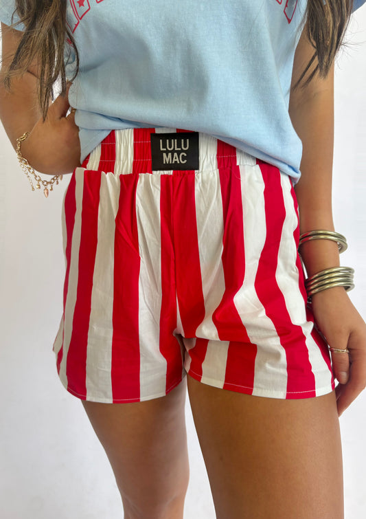 Red/White Stripe Short