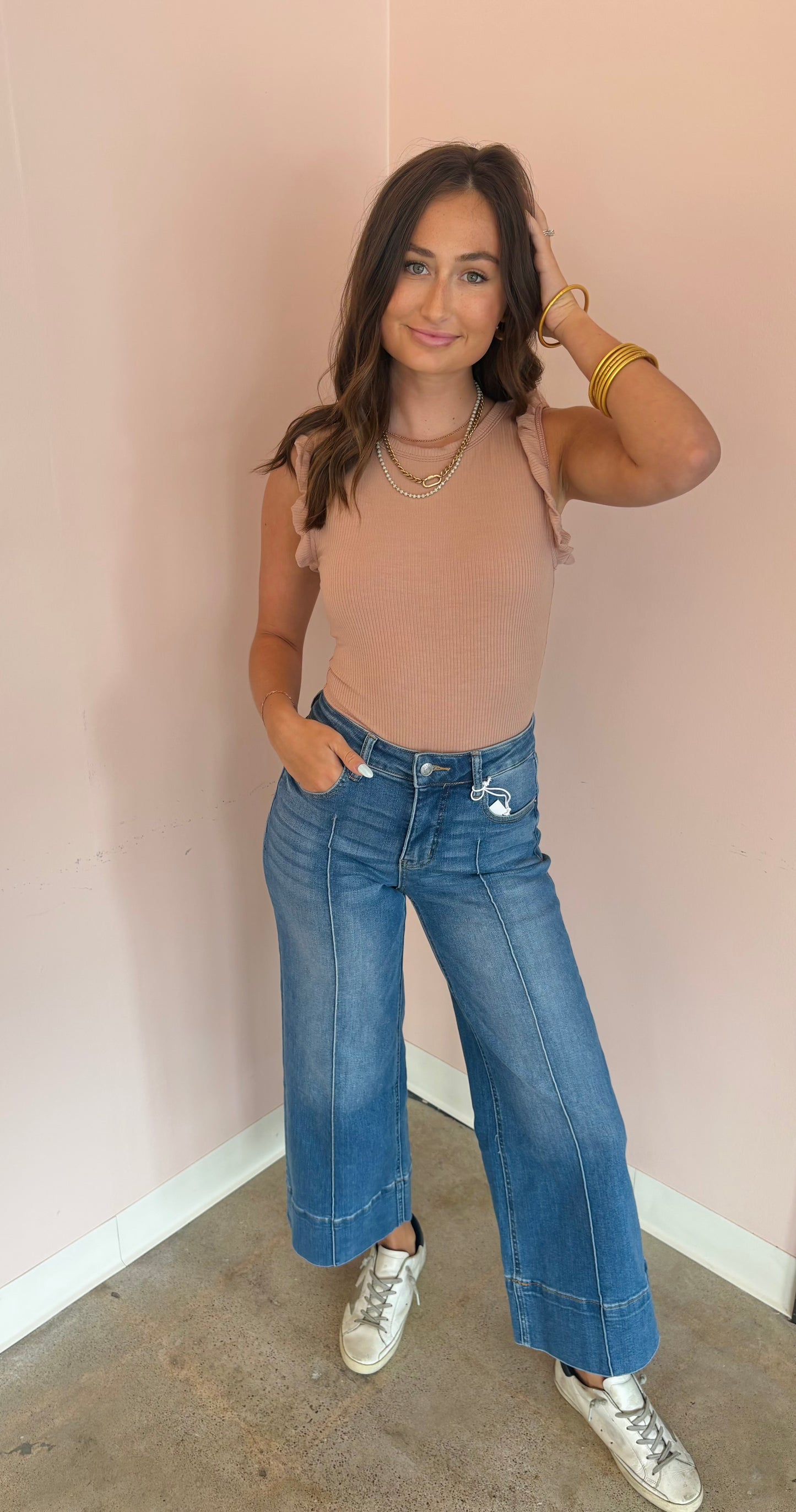 Ruffle Bodysuit~Tan
