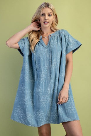 Floral Denim Dress