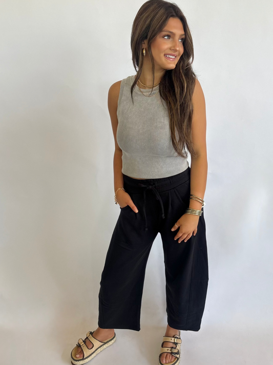 Baggy Barrel Pant-Black