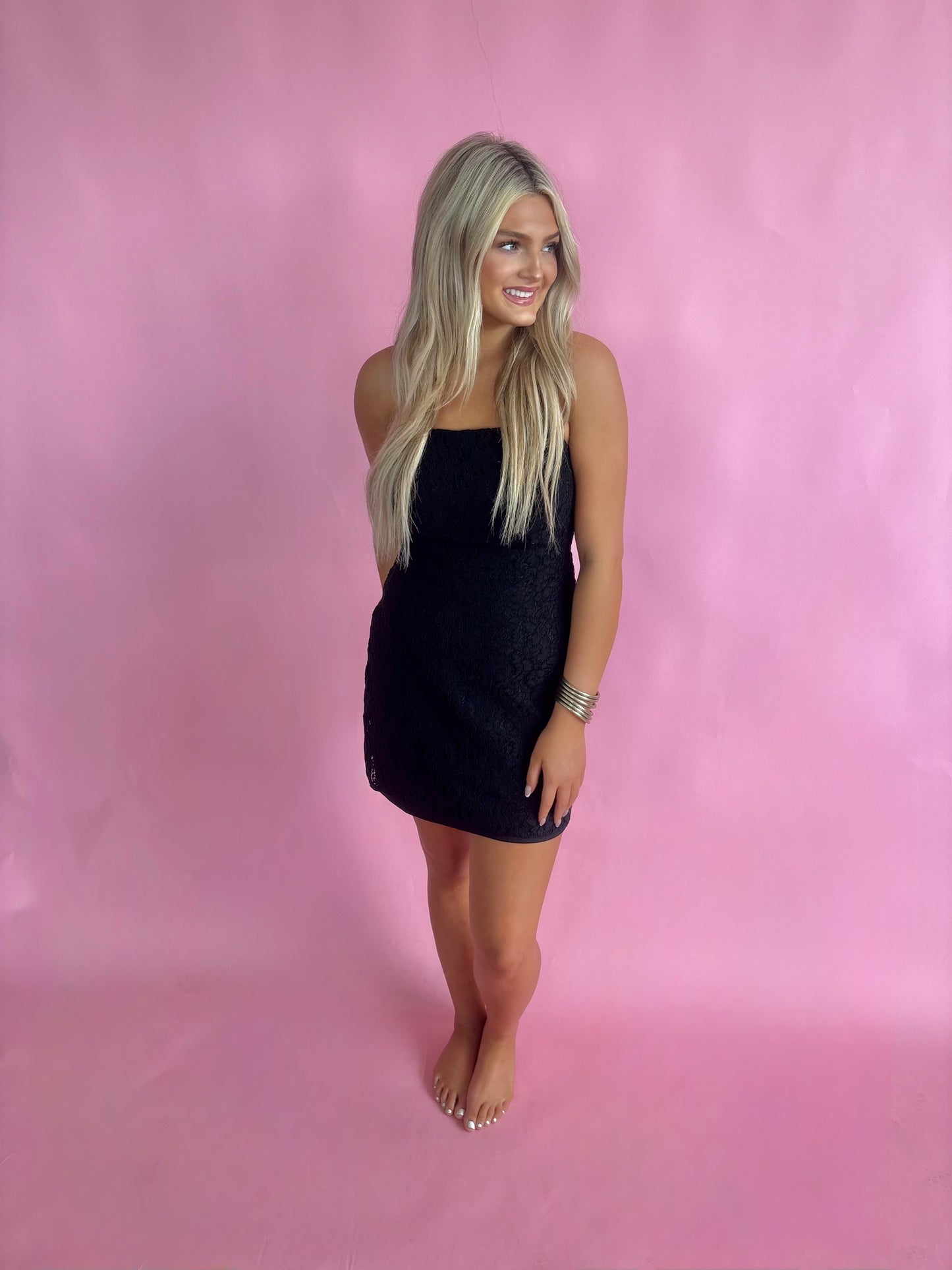Lace Square Neck Dress