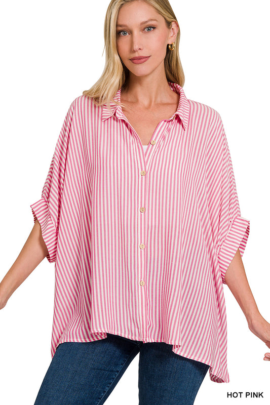 Zenana Oversized Stripe Top