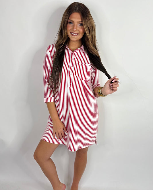 Stripe Red Dress