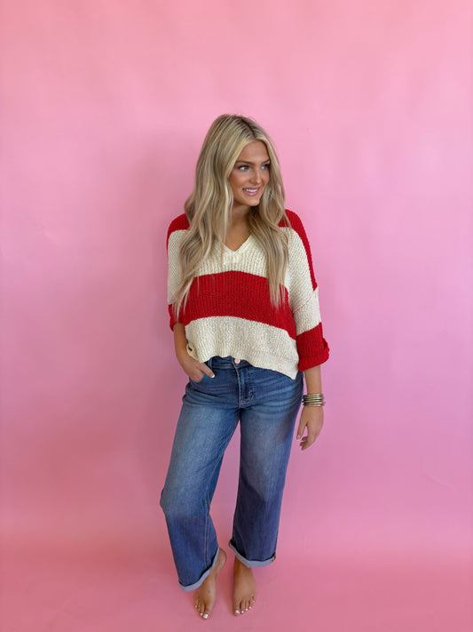 Zenana Knit Top - Red