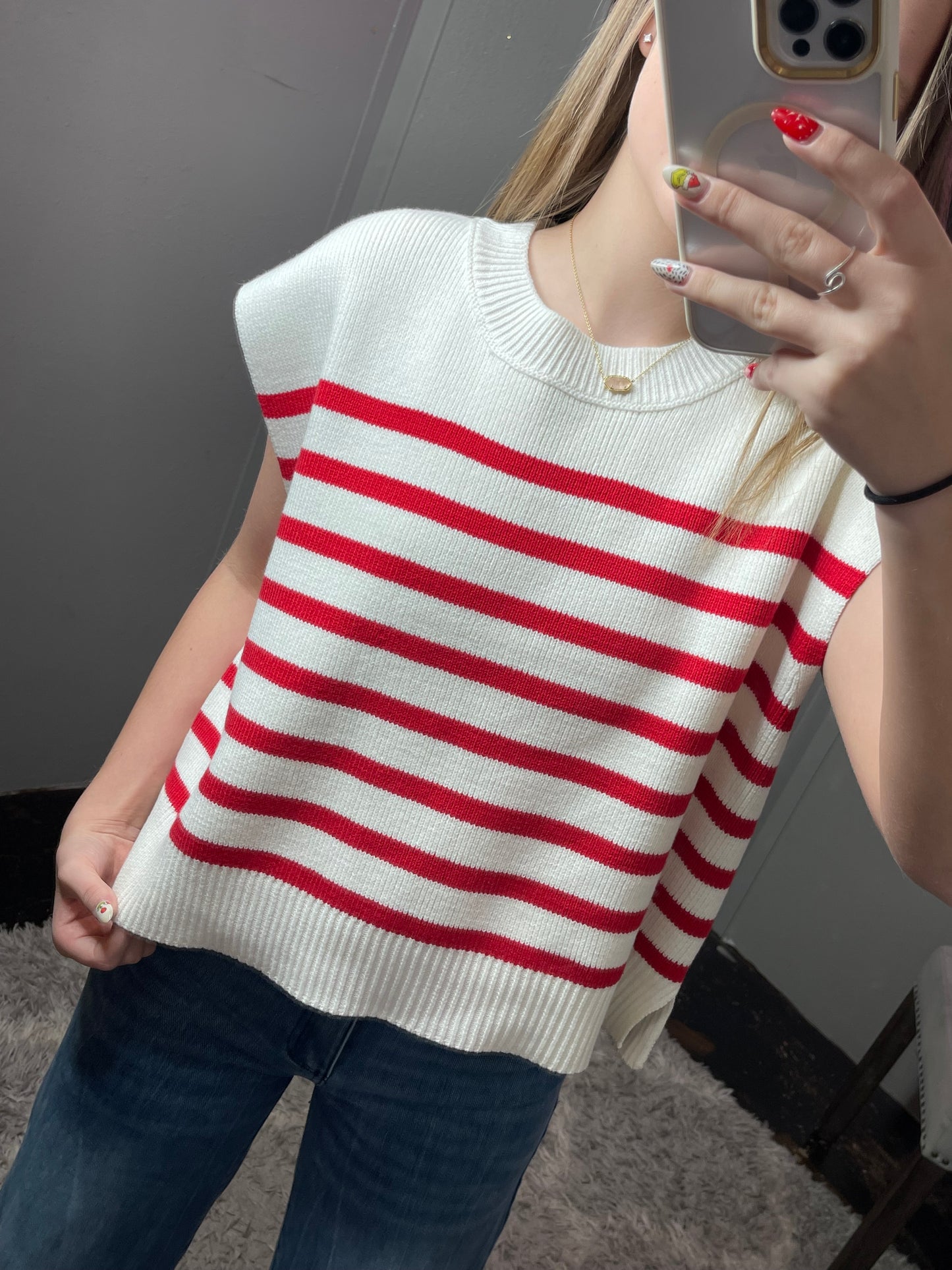 Oversized Stripe Sweater Vest