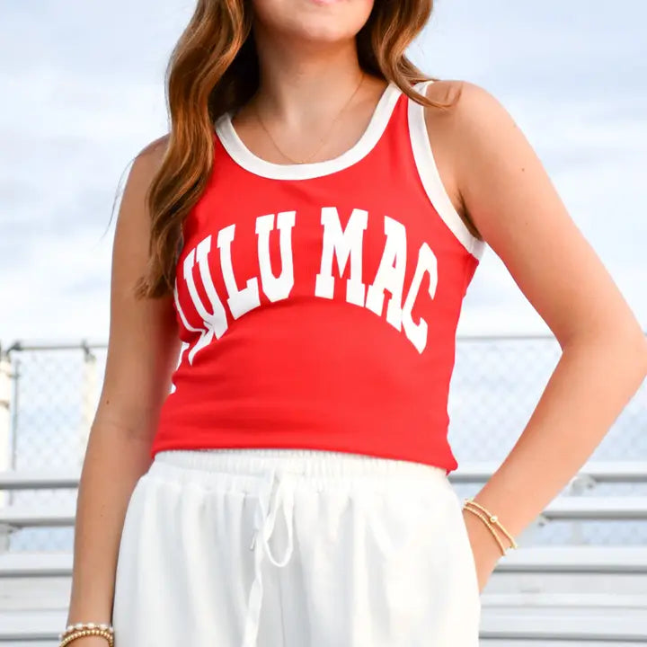 Red/White Lulu Mac Tank