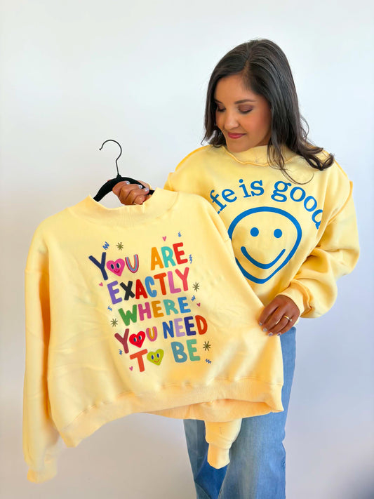 Reversible Life Is Good Mockneck