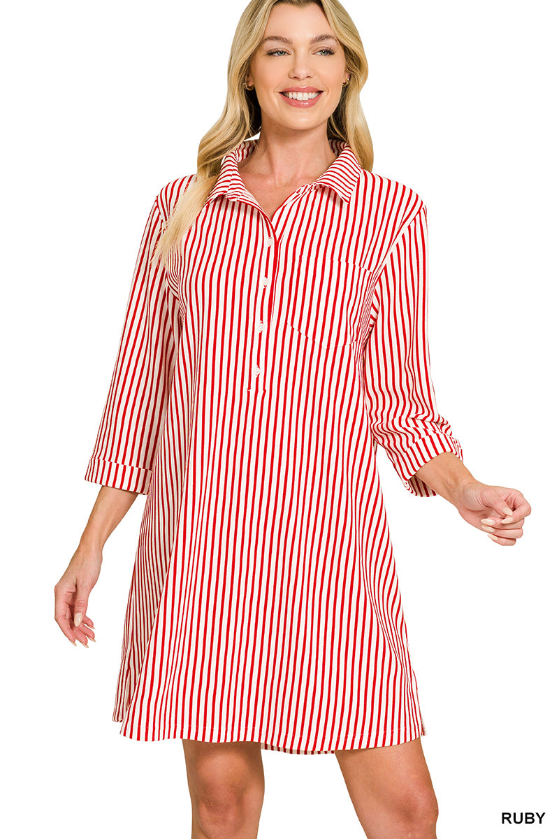 Stripe Red Dress