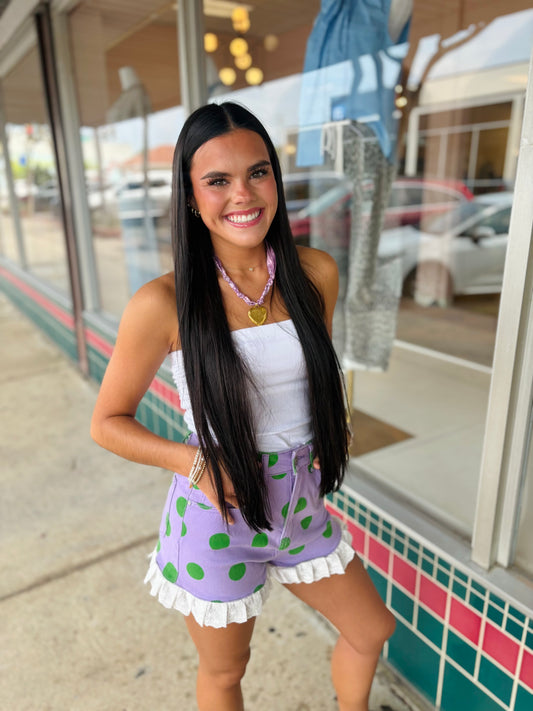 Purple Polka Dot Shorts