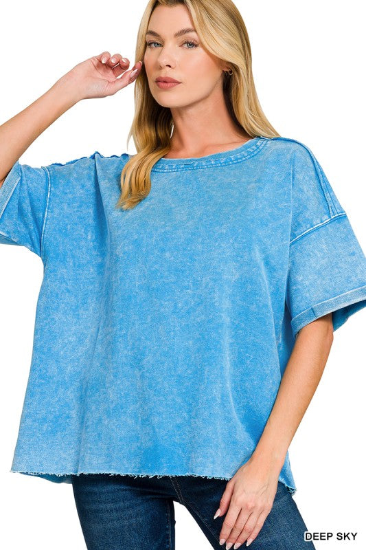 Zenana Folded Sleeve Top