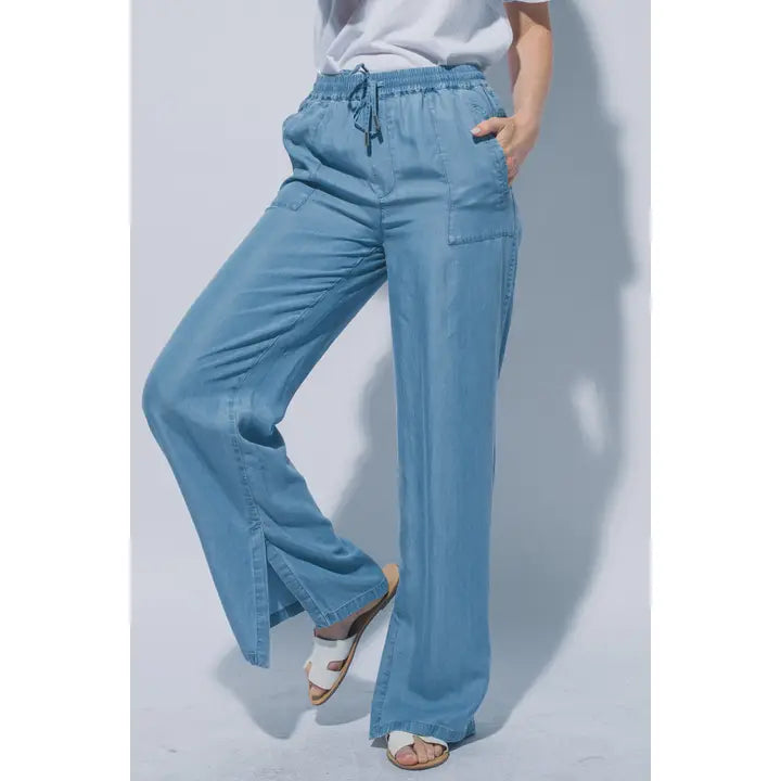 Wide Leg Pant With Slit