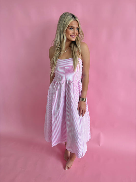 Spaghetti Strap Dress(Pink)