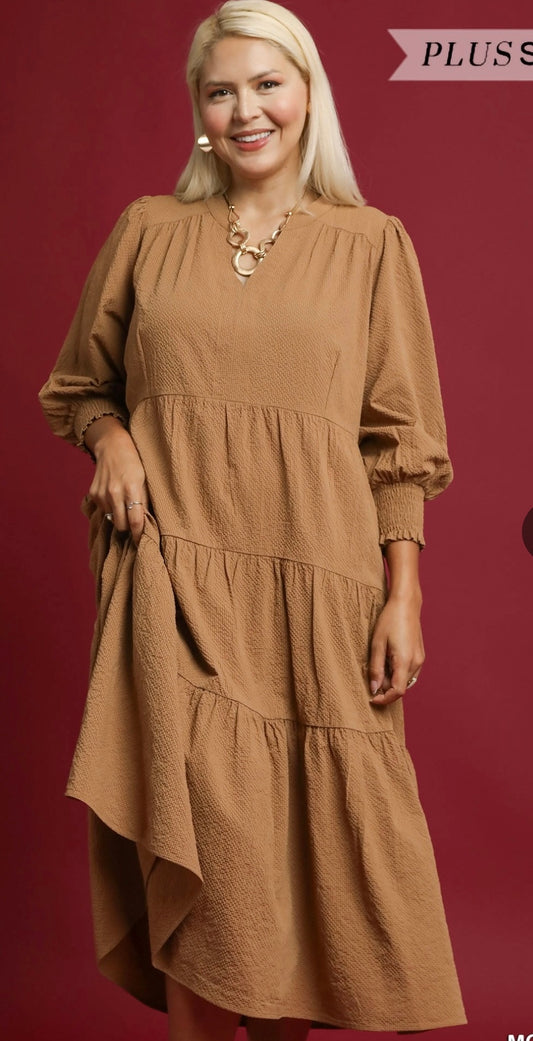 Plus Tan Dress