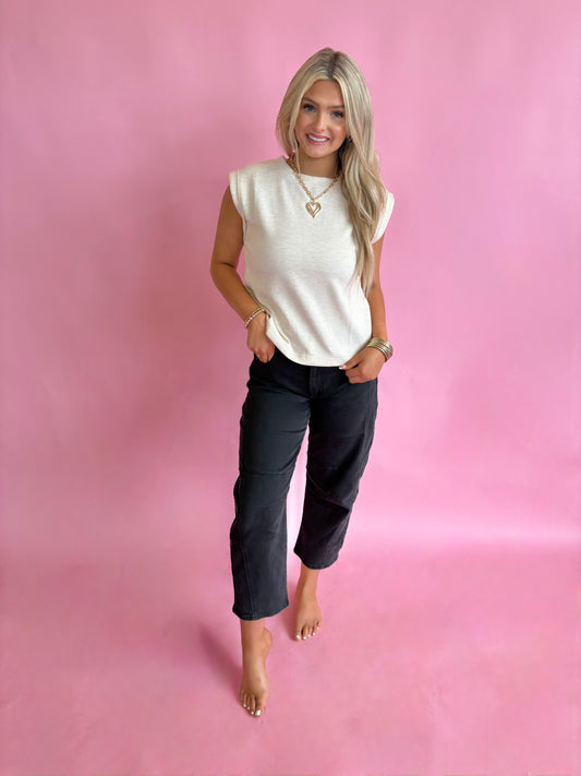 Barrel Leg Jean-Black
