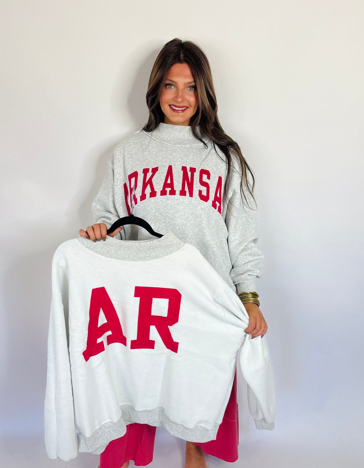 Arkansas Mock Neck-Gray