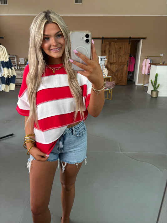 Zenana Stripe Top - Ruby