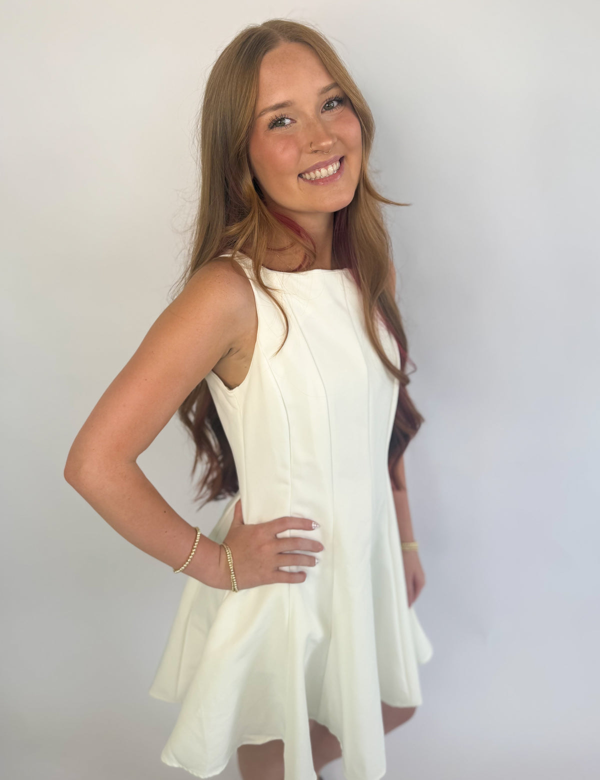 Fit N’ Flare White Dress