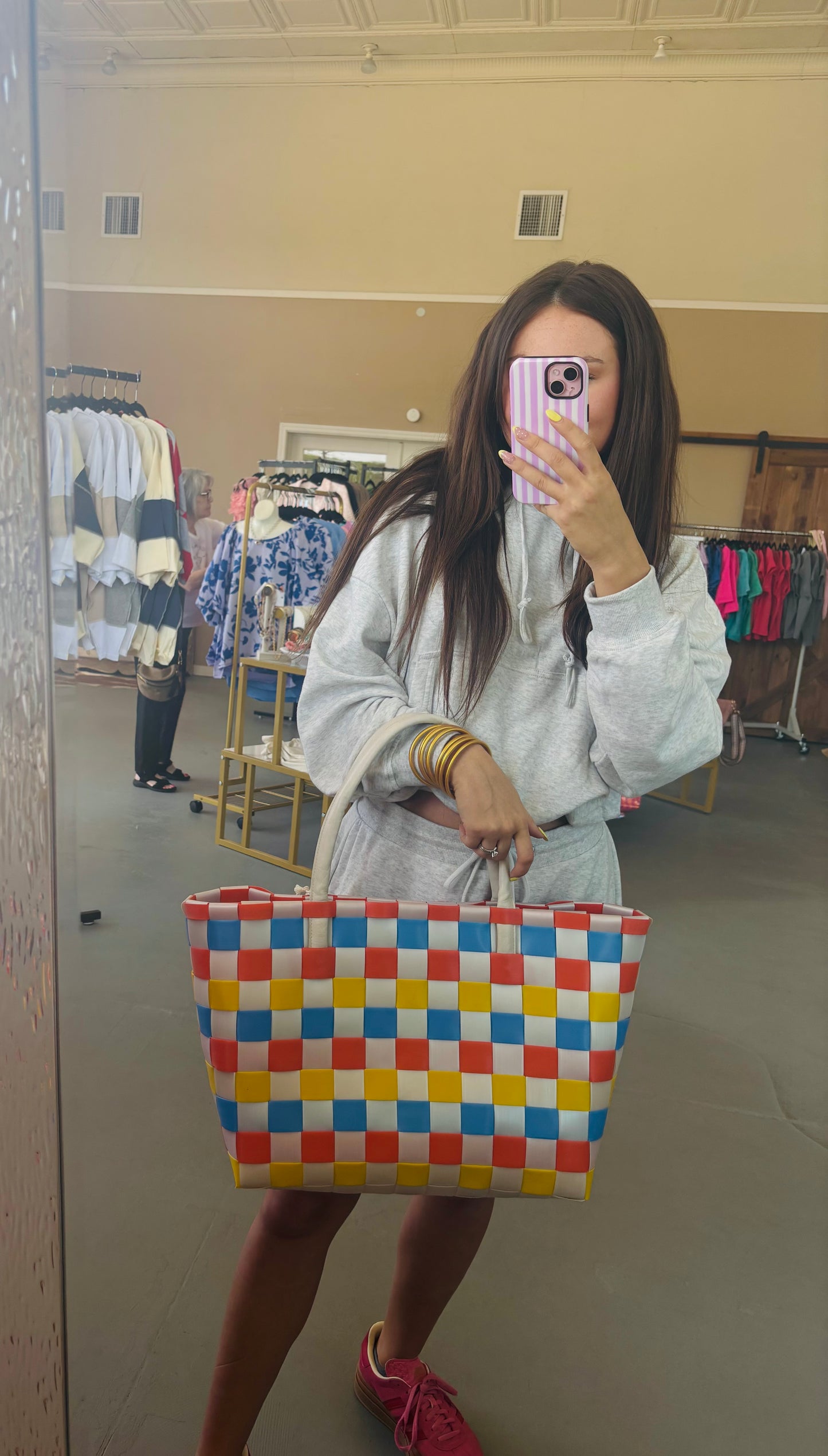 Basket Weave Tote(Orange)