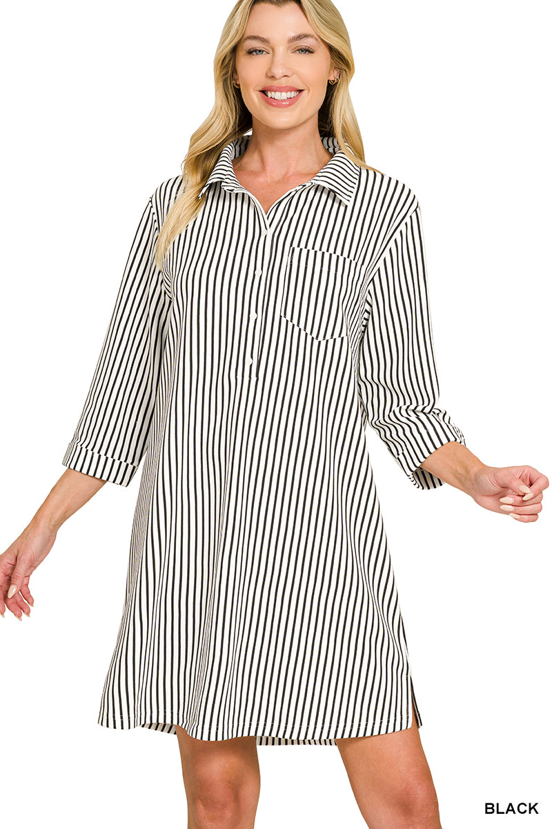 Stripe Black Dress