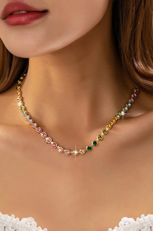 Rainbow Tennis Necklace