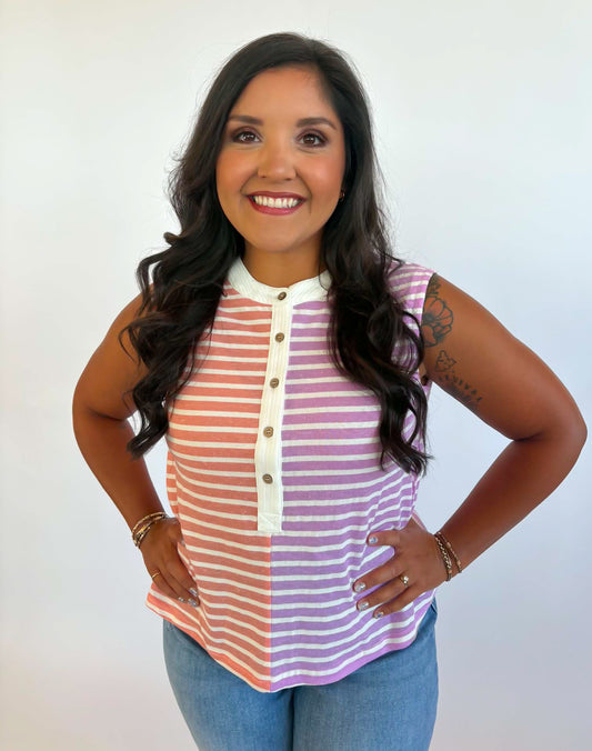 ColorBlock Henley Tank