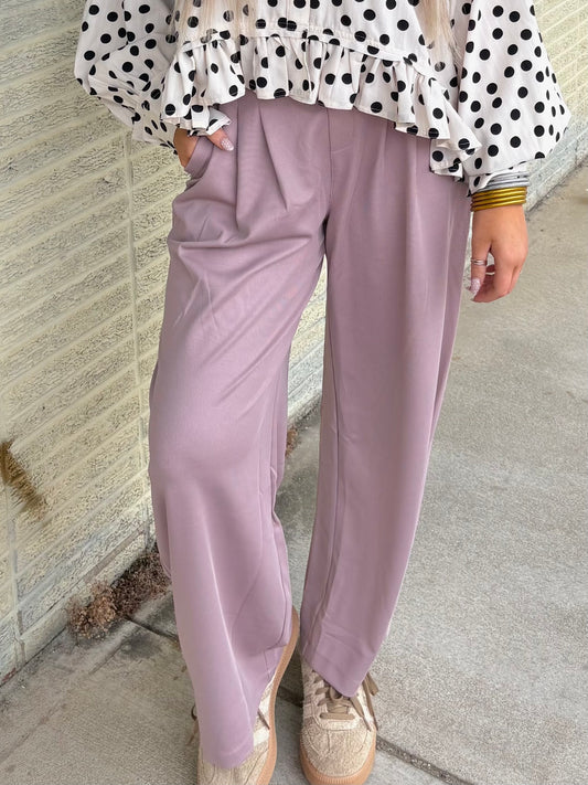 Wide Leg Pleated Trousers