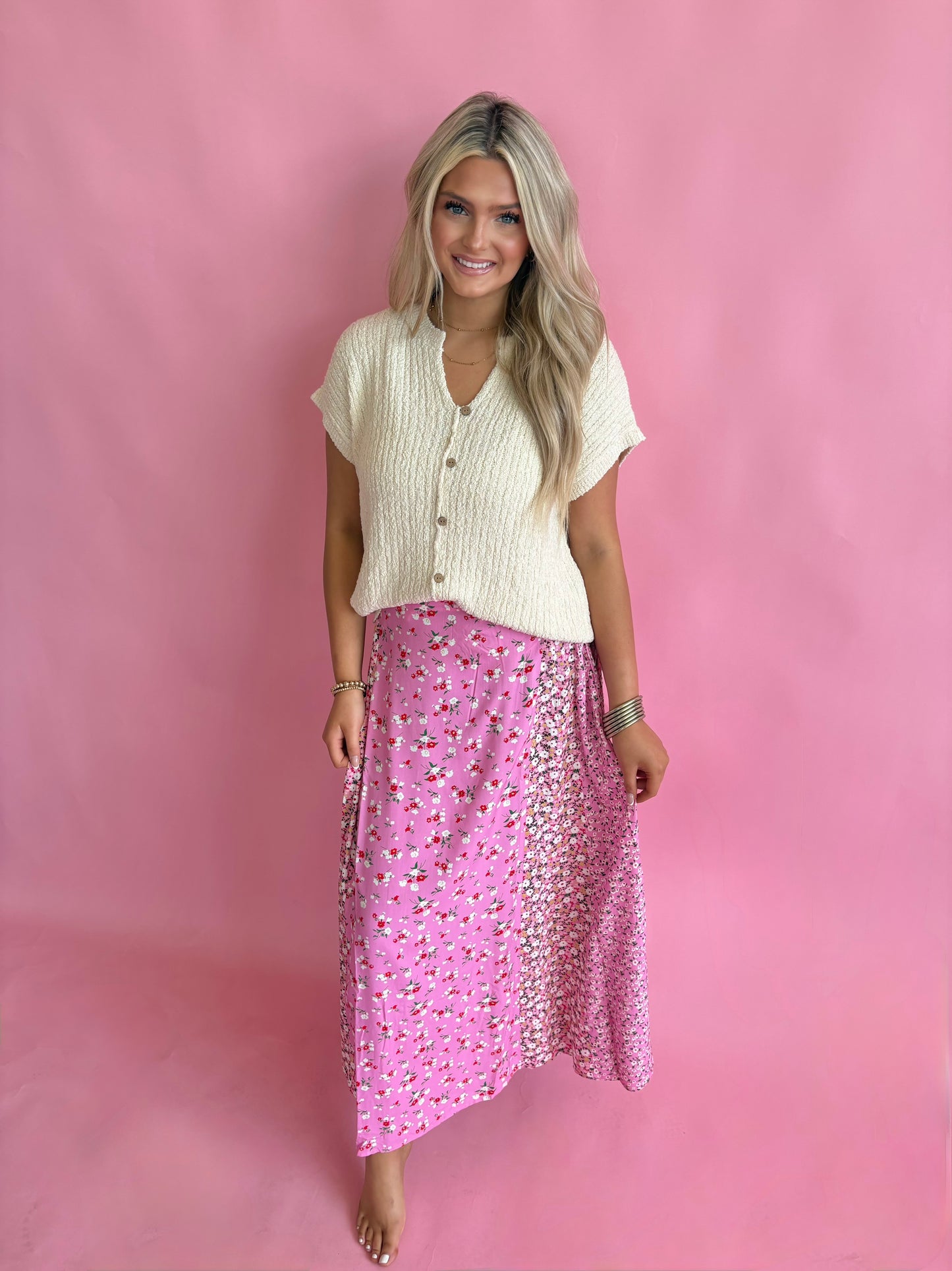 Melanie Maxi Skirt - Pink