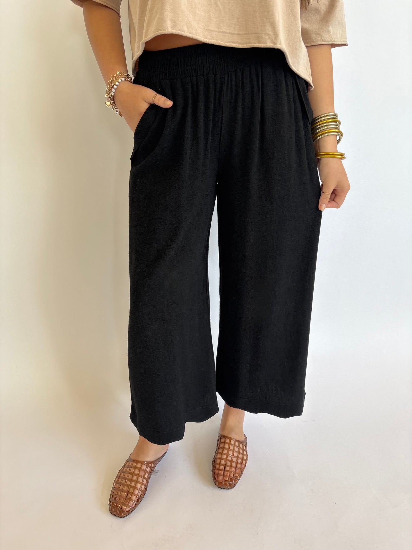 Umgee Linen Scallop Pant