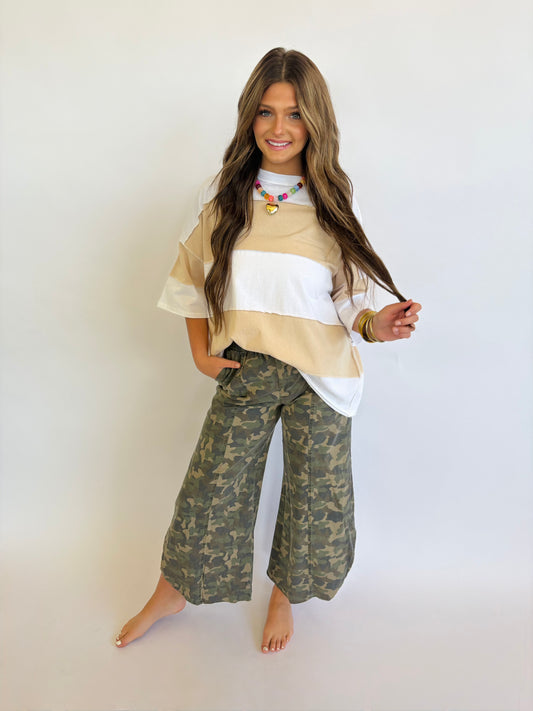 Color Block Stripe Top - Oat