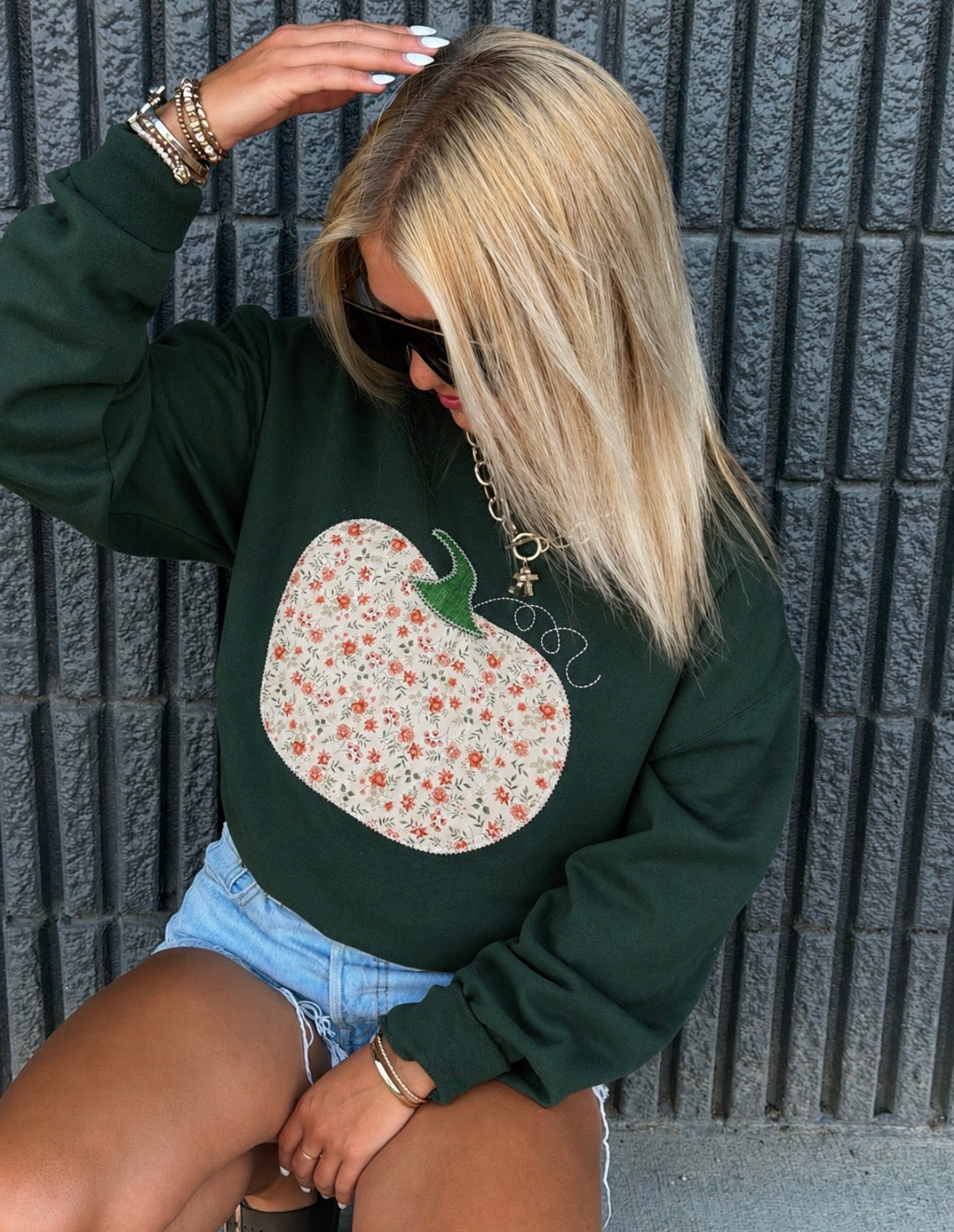 Embroidery Pumpkin Sweatshirt