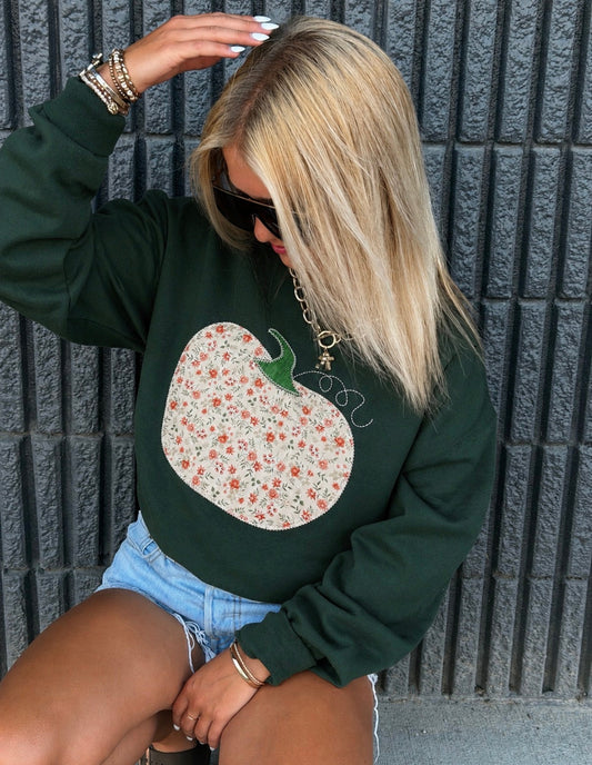 Embroidery Pumpkin Sweatshirt